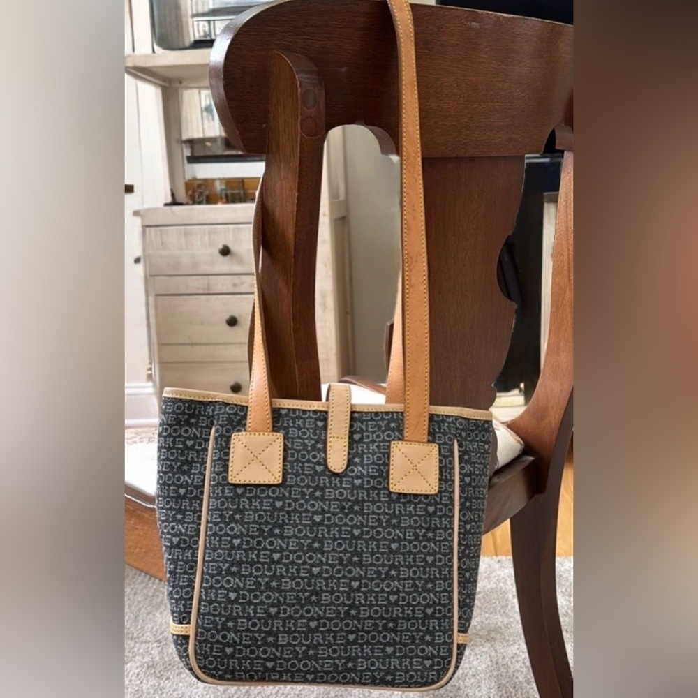 Dooney & Bourke Gray and Tan Signature Tote Small